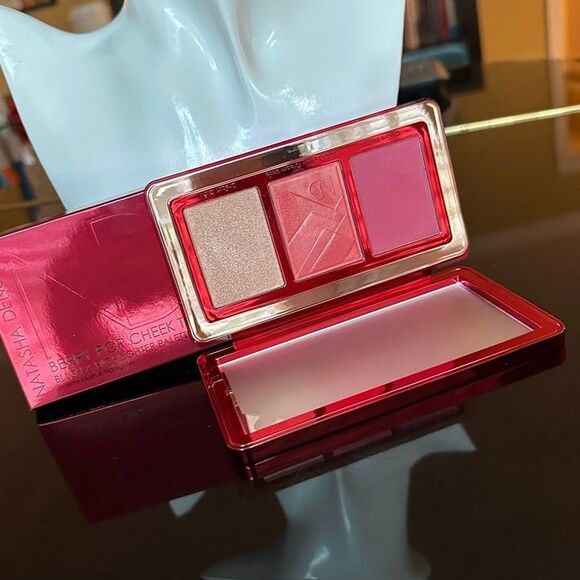 Natasha Denona Berry Pop Cheek Trio Cranberry Red Glow Cream Blush Highlight - Picture 7 of 12